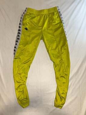 Kappa 222 Banda Astoriazz Slim Fit Track Pants Neon Lime Green Medium